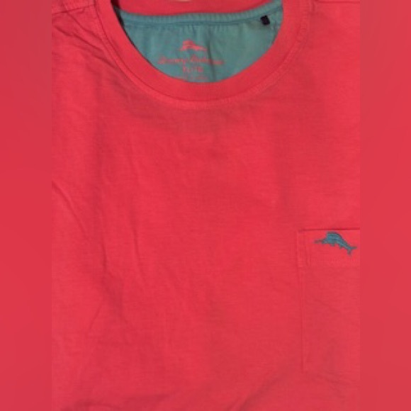 Tommy Bahama Other - Tommy Bahama “Tutti Frutti” Pink With Blue Accents Pocket Logo T-shirt Men’s XL